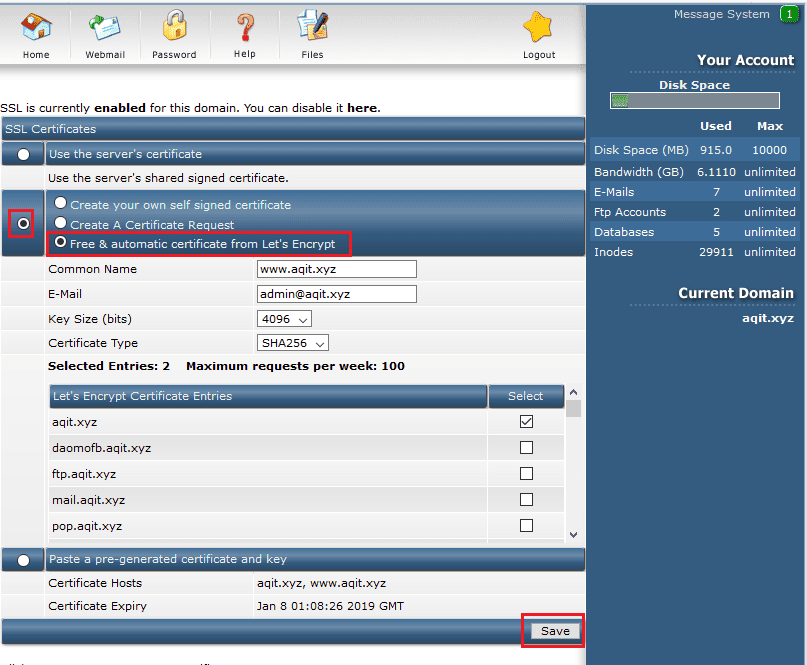 Hướng dẫn cài đặt SSL Let's Encrypt trên Directadmin 3 Screenshot 245