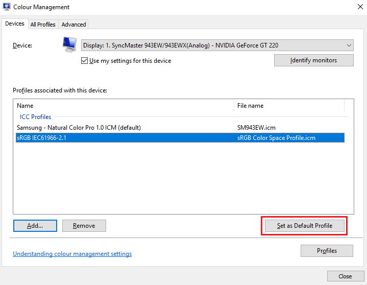 Hướng dẫn khắc phục lỗi ảnh ngả màu vàng trong Windows 10 8 loi anh nga vang win 10 5