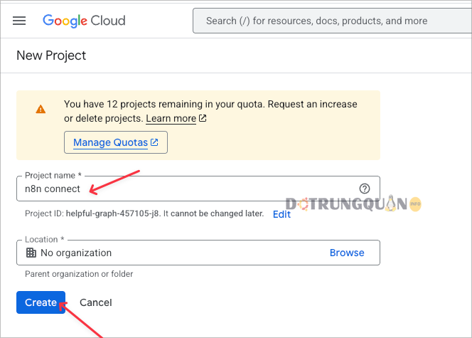 Hướng dẫn kết nối n8n với Google Cloud Console 5 kết nối n8n với Google Cloud Console