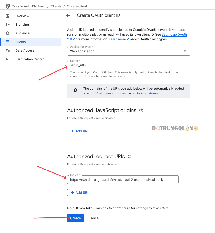 Hướng dẫn kết nối n8n với Google Cloud Console 16 kết nối n8n với Google Cloud Console