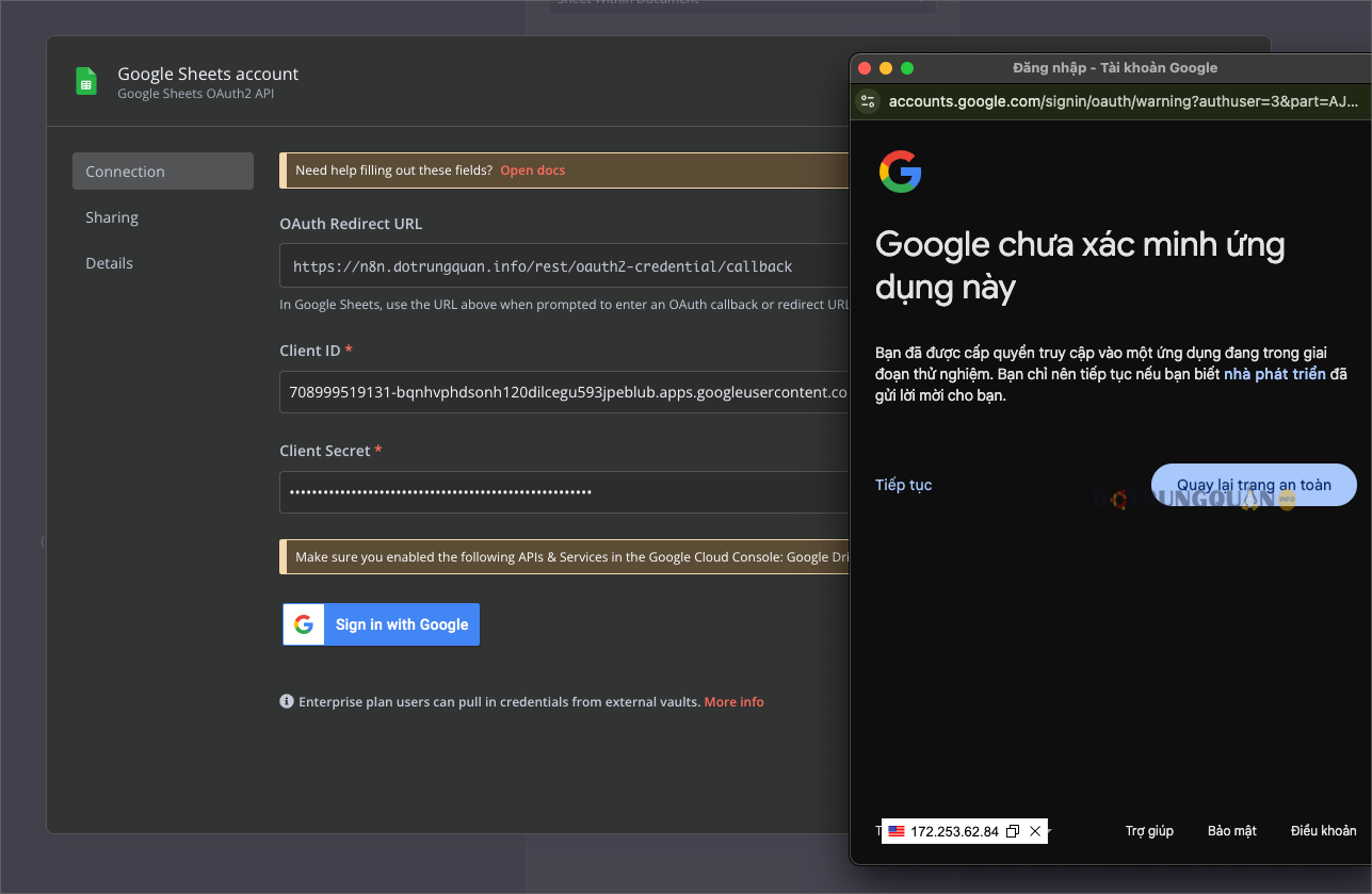 Hướng dẫn kết nối n8n với Google Cloud Console 21 kết nối n8n với Google Cloud Console