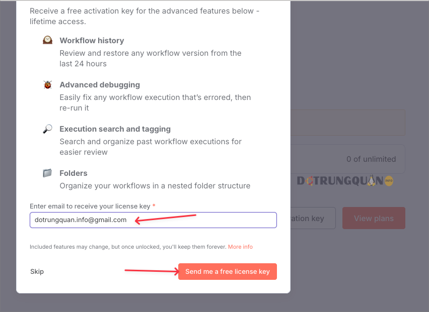 Hướng dẫn kích hoạt license key trên n8n 6 kích hoạt license key trên n8n