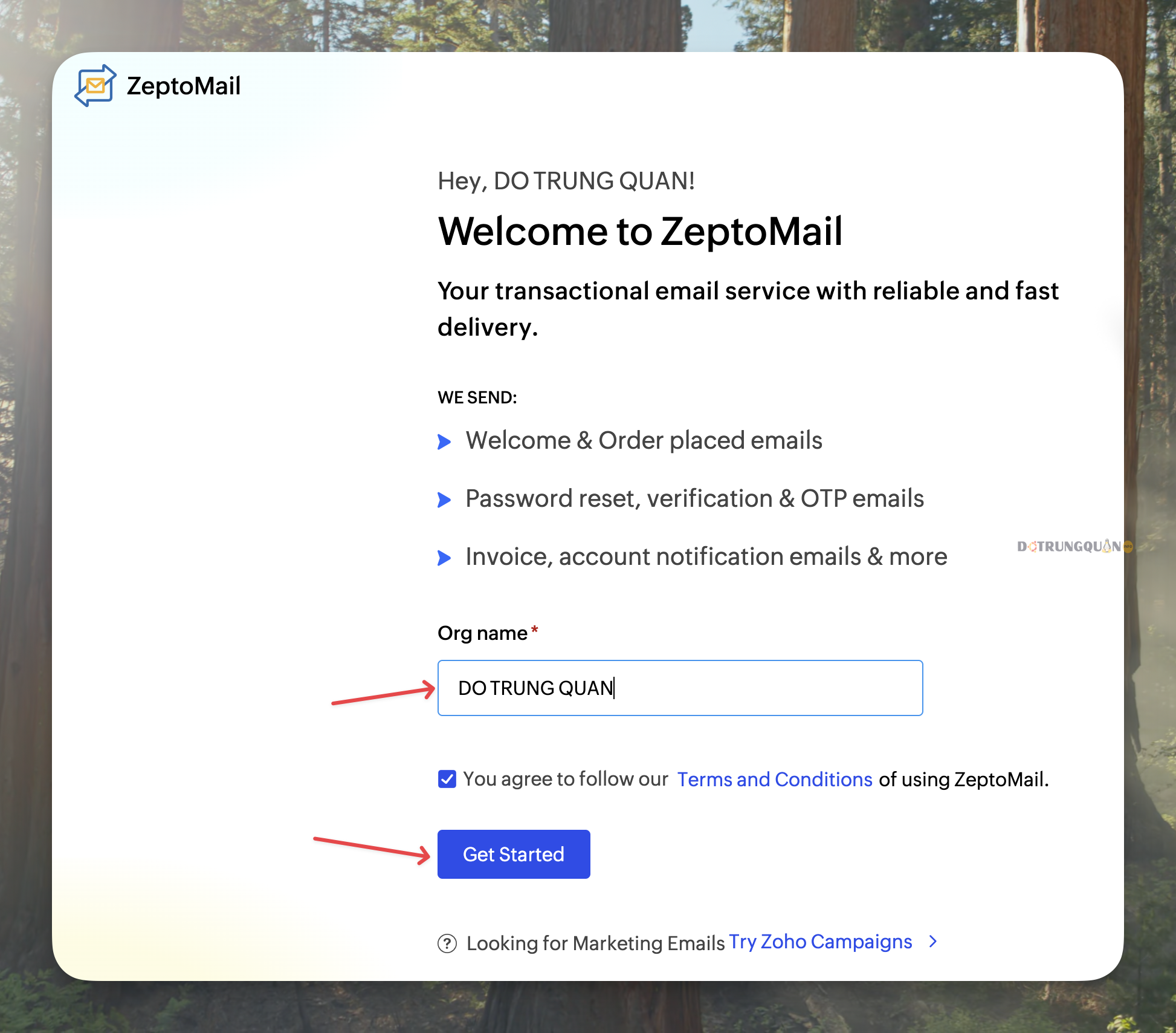 Hướng dẫn đăng ký và sử dụng Zoho ZeptoMail