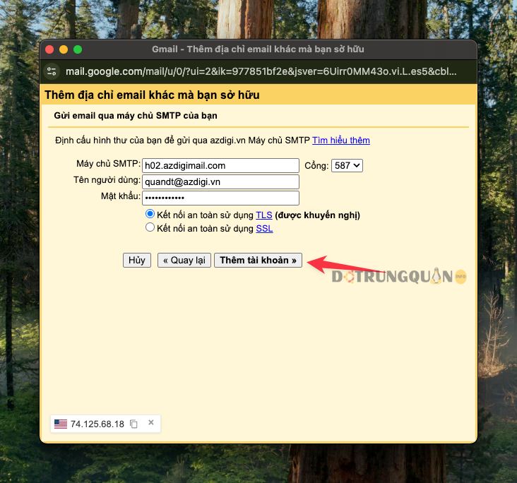 Hướng dẫn sử dụng Mail Hosting AZDIGI từ A–Z (Cấu hình DNS, Webmail, Outlook, Gmail) 20 CleanShot 2026 04 11 at 08.22.06