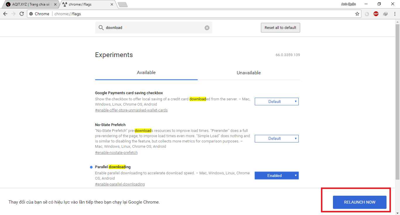 Hướng dẩn Kích hoạt tính năng tăng tốc download trên Google Chrome 22 Screenshot 43